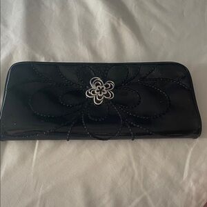 Chic Black Floral Clutch